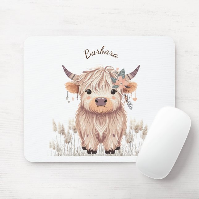 Cute Highland Cow Musmatta (Med mus)