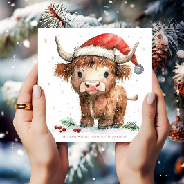 Cute Highland Cow Namn God jul Julkort