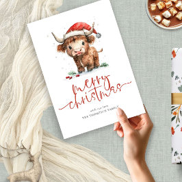 Cute Highland Cow Namn God jul Julkort