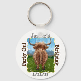 Cute Highland Cow Nyckelring