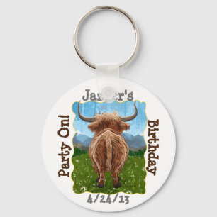 Cute Highland Cow Nyckelring