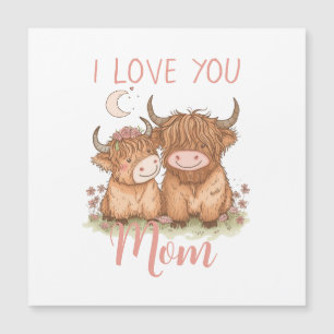 Cute Highland Cow och Mamma I Kärlek You Mors dag