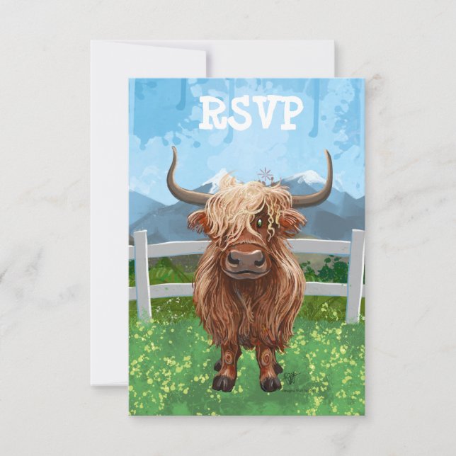 Cute Highland Cow OSA Kort (Framsida)