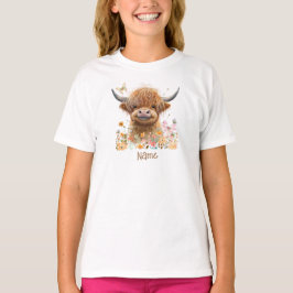 Cute Highland Cow Personlig T Shirt