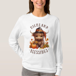 Cute Highland Cow Thanksgiving Blesses T Shirt