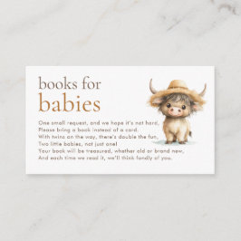 Cute Highland Cow Twillingars Bokar for Baby Showe Tilläggskort