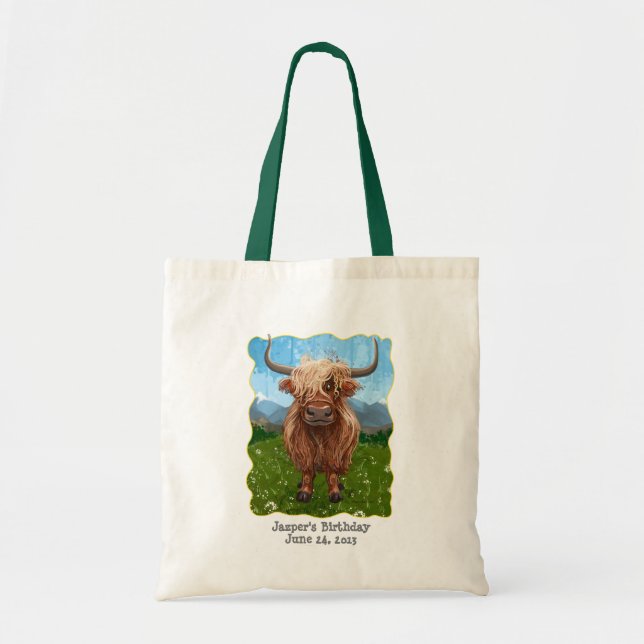 Cute Highland Cow Tygkasse (Framsidan)