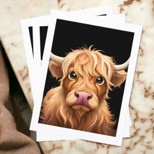 Cute Highland Cow Vykort