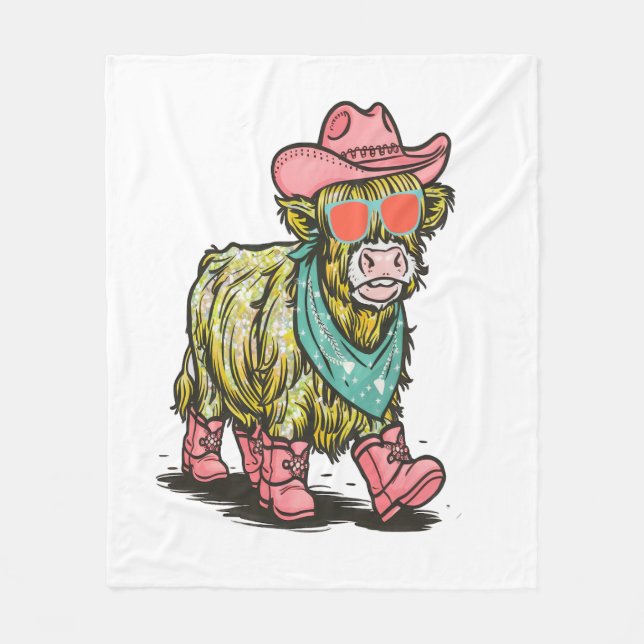 Cute Highland Cow , Western Fleecefilt (Framsidan)