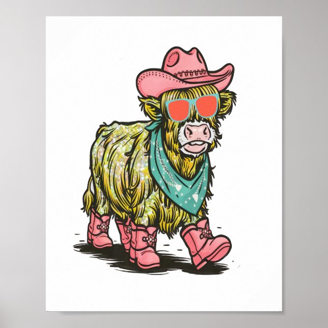 Cute Highland Cow , Western Poster (Framsidan)