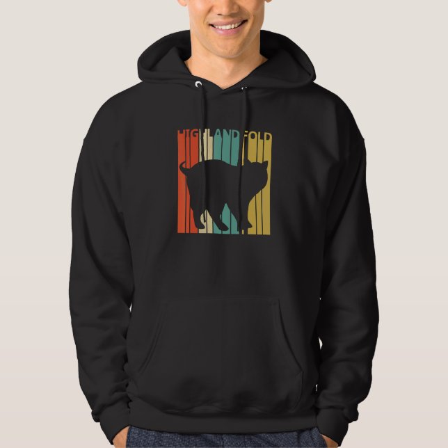 Cute Highland Fold Cat Hoodie (Framsida)