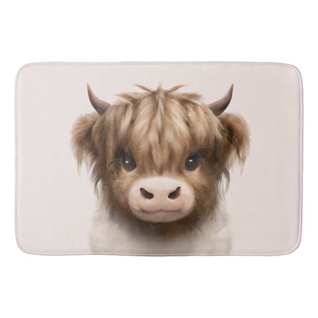 Cute Highlands Scottish Cow Badrumsmatta (Framsidan)