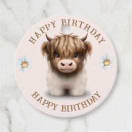Cute Highlands Scottish Cow Gåvor Etiketter