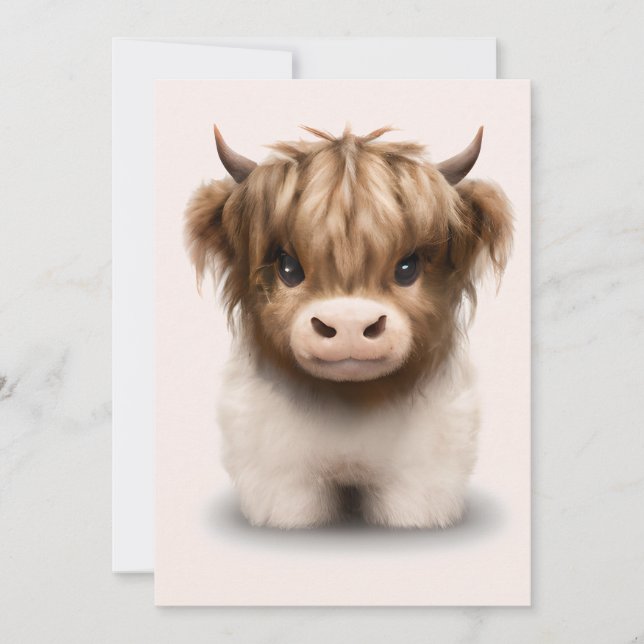 Cute Highlands Scottish Cow Julkort (Framsida)