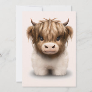 Cute Highlands Scottish Cow Julkort