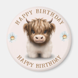 Cute Highlands Scottish Cow Magnet