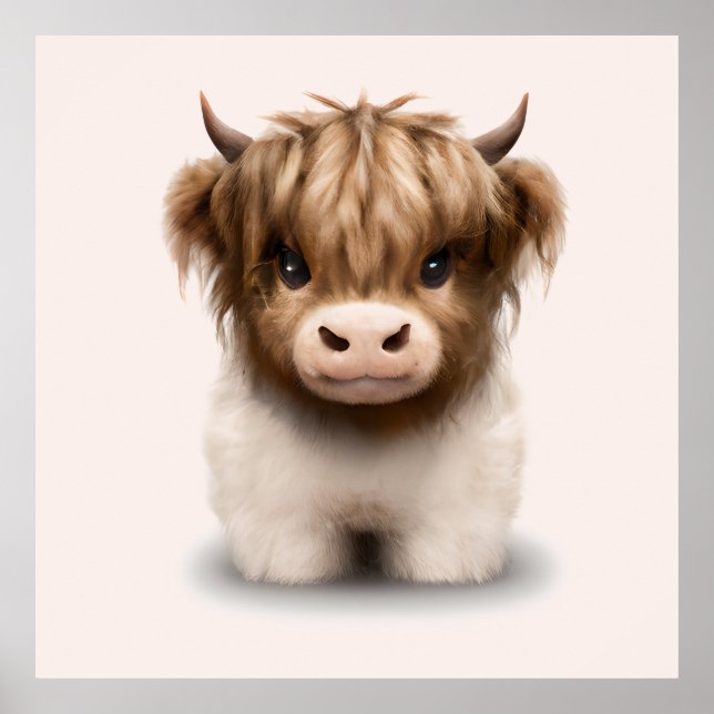 Cute Highlands Scottish Cow Poster (Framsidan)