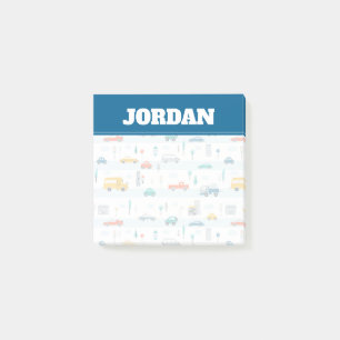 Cute Highway Fordon Mönster Post-it Block