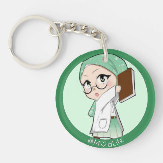cute hijabed anime key chain