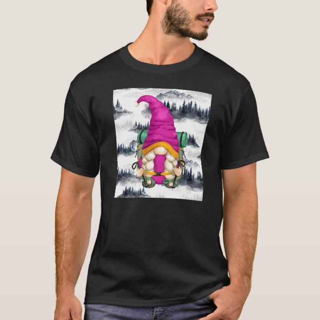 Cute Hiker Mamma Hiking Backpack Mountain Hike Gno T Shirt (Framsida)
