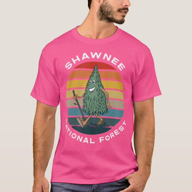 Cute Hiking Träd Shawnee National Forest Illinois T Shirt (Framsida)