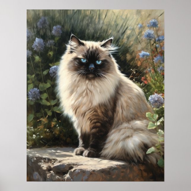 Cute Himalayan Cat Art Print Poster (Framsidan)