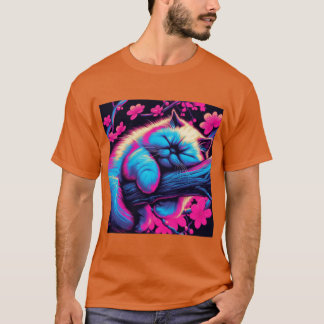 Cute himalayan cat sleeping friends t shirt