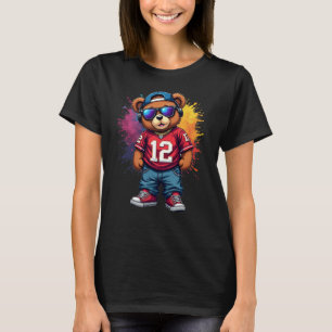 Cute Hip hop Nalle Football T-Shirt