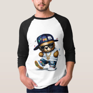 Cute hip hop nalle t shirt