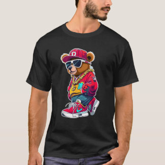 Cute Hip hop Nalle Tshirt 90 hip hop kläder T Shirt