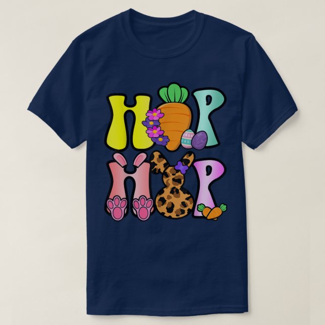 Cute Hip hop Påsk för Women Girls Leopard Bunny  T Shirt (Design framsida)