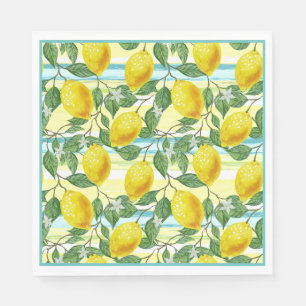 Cute Hip Tropical Summer Lemon Fruit Art Mönster Pappersservett