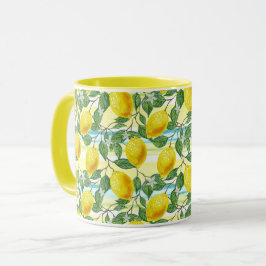 Cute Hip Tropical Summer Lemon Fruit Mönster Mugg