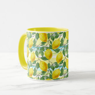 Cute Hip Tropical Summer Lemon Fruit Mönster Mugg