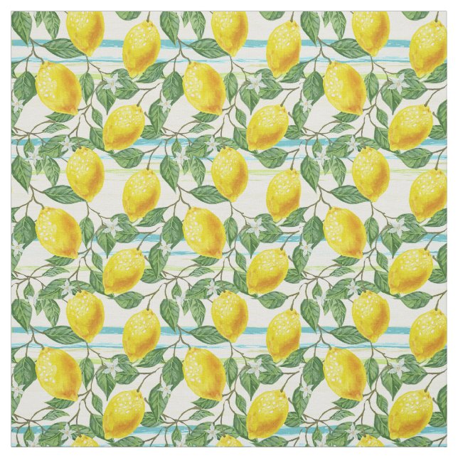 Cute Hip Tropical Summer Lemon Frukt Mönster Tyg (Provkarta)