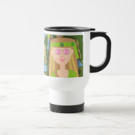 Cute Hippie Girl Deluxe Art Roligt Mönster Retro Resemugg