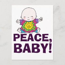 Cute Hippie/Hippy Tie Dye Peace Baby Vykort
