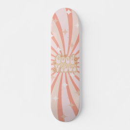 Cute Hippie Retro Good Vibes Skateboard