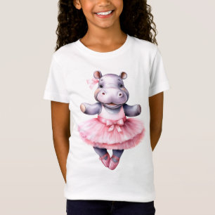 Cute hippo ballerina dansballet t shirt
