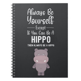 Cute Hippo Gifts Hippopotamus Funny Animals Humor Anteckningsbok
