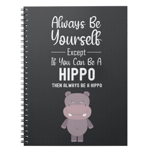 Cute Hippo Gifts Hippopotamus Funny Animals Humor Anteckningsbok (Framsidan)