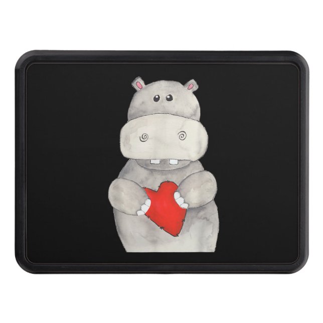 Cute Hippo Hippopotamus Heart| Kärlek Hippo Dragkroksskydd (Framsidan)
