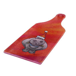Cute Hippo i Santa Hat på Red