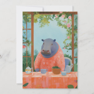 Cute Hippo Julkort