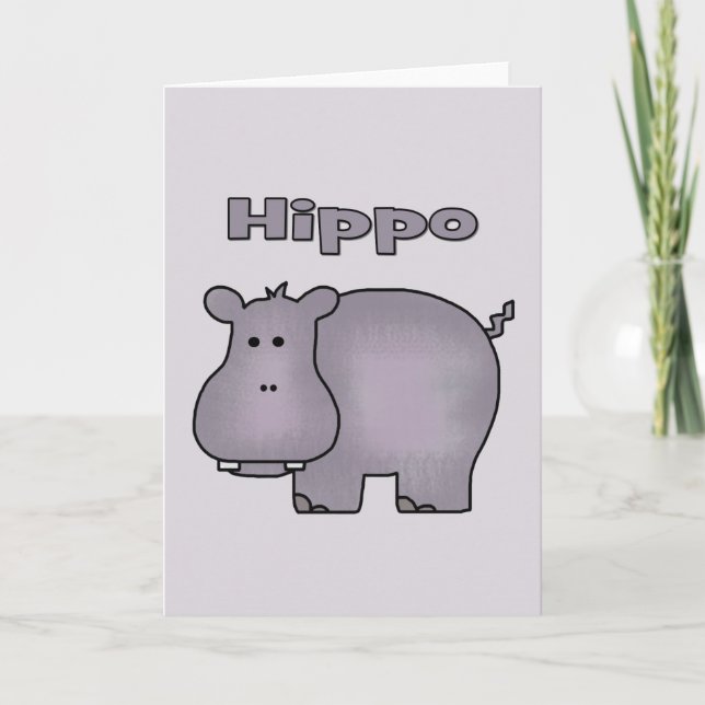 Cute Hippo Kort (Framsida)