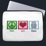 Cute Hippo Laptop Sleeve<br><div class="desc">Peace Kärlek Hippos</div>