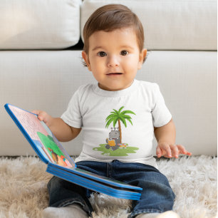 Cute Hippo Läsa en Bok T Shirt