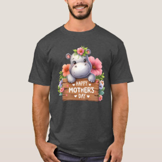 Cute Hippo Lycklig Mor Dag-pojken T Shirt