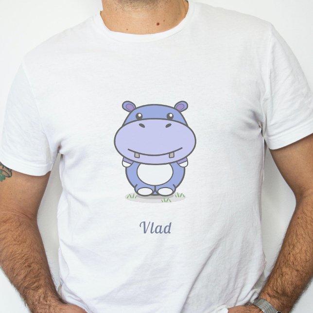 Cute Hippo Manar-shirt T Shirt (Cute Hippo Men's T-shirt)