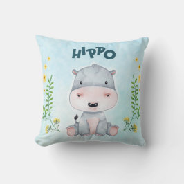 Cute Hippo Nursery Room Kudde